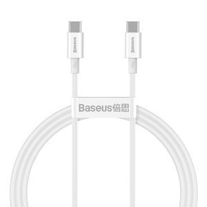 "Baseus Superior" serijos kabelis USB-C į USB-C, 100 W, 1 m (baltas)