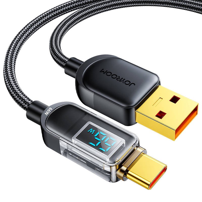 1,2 m ilgio "Joyroom S-AC066A4" USB-A Type-C kabelis (juodas)