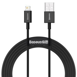 "Baseus Superior" serijos USB ir iP 2.4A 2 m kabelis (juodas)