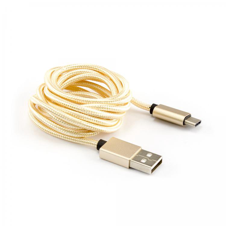 Kabelis Sbox USB->Type C M/M 1.5m USB-TYPEC-15G fruity gold