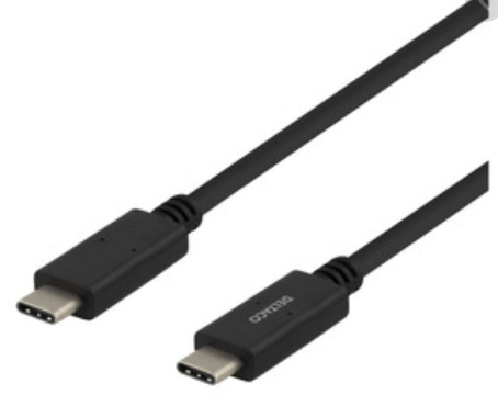 Kabelis DELTACO USB-C į USB-C, 480 Mbit/s, 3A, 1m,  juodas / USBC-2001M