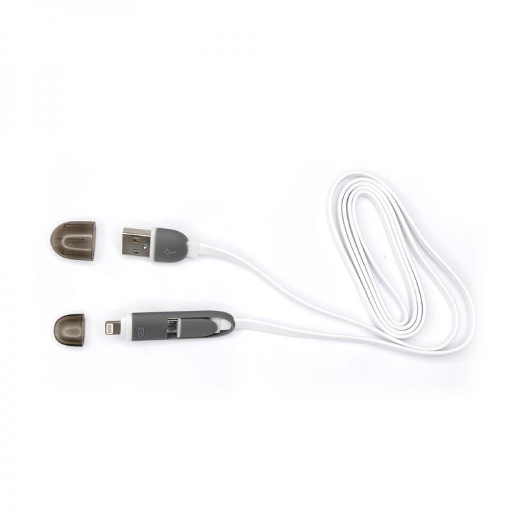 Sbox 2IN1W USB->Micro USB+IPH.5 M/M 1M white (EOL)