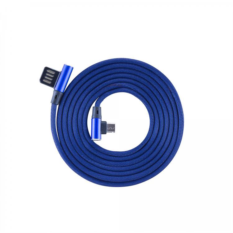 Mob.telefono kabelis Sbox USB->Micro USB 90 M/M 1.5m USB-MICRO-90BL blueberry blue