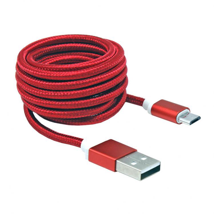 Mob.telefono kabelis Sbox USB-10315R USB->Micro USB M/M 1.5m red