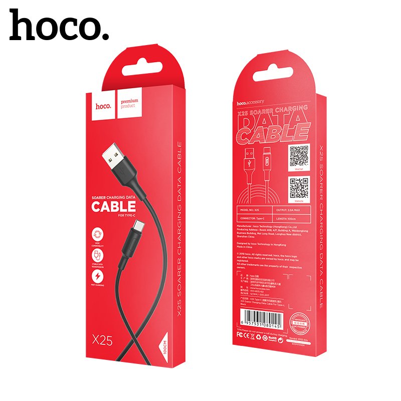 USB kabelis Hoco X25 Type-C 1.0m juodas