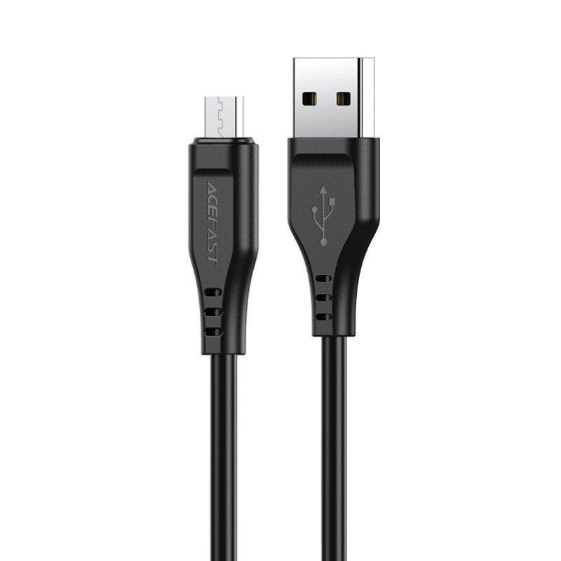 USB kabelis Acefast C3-09 USB-A to MicroUSB 1.2m juodas