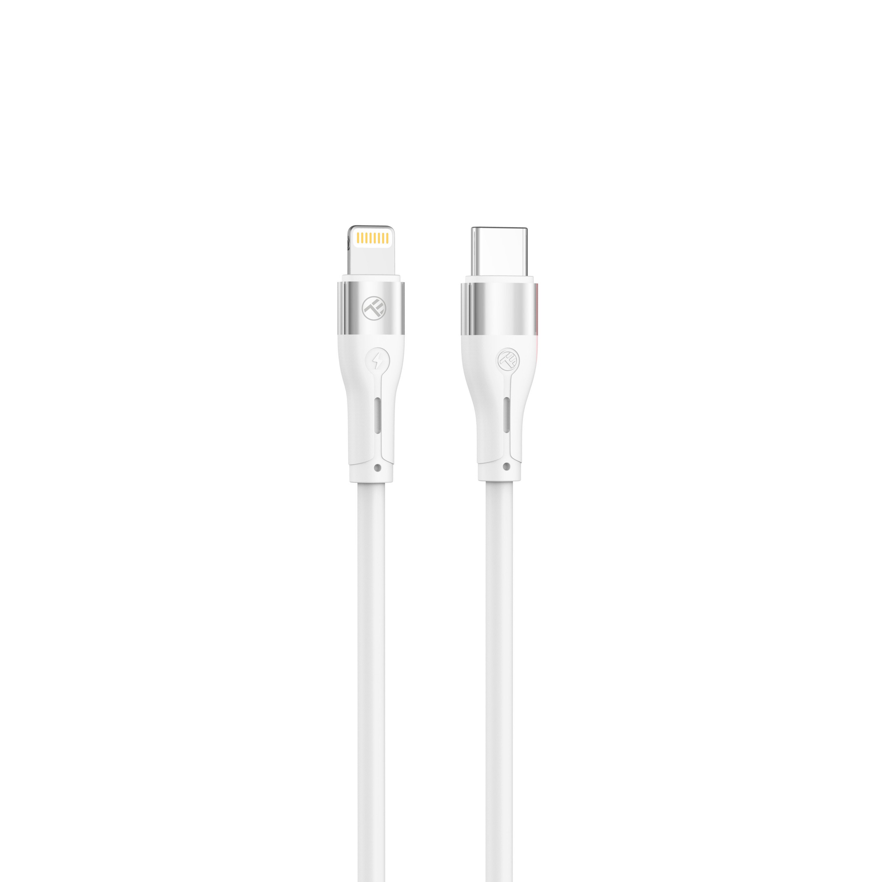 Tellur Silicone Type-C to Lightning cable PD30W 1m white