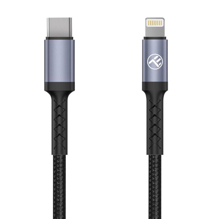 Tellur Data cable Type-C To Lightning, 2A, PD18W 1m, Nylon black