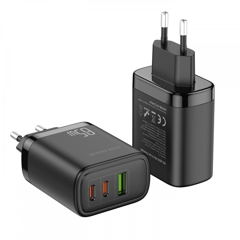 Pakrovėjas-įkroviklis buitinis Dux Ducis C110 2xPD + Quick Charge 3.0 juodas