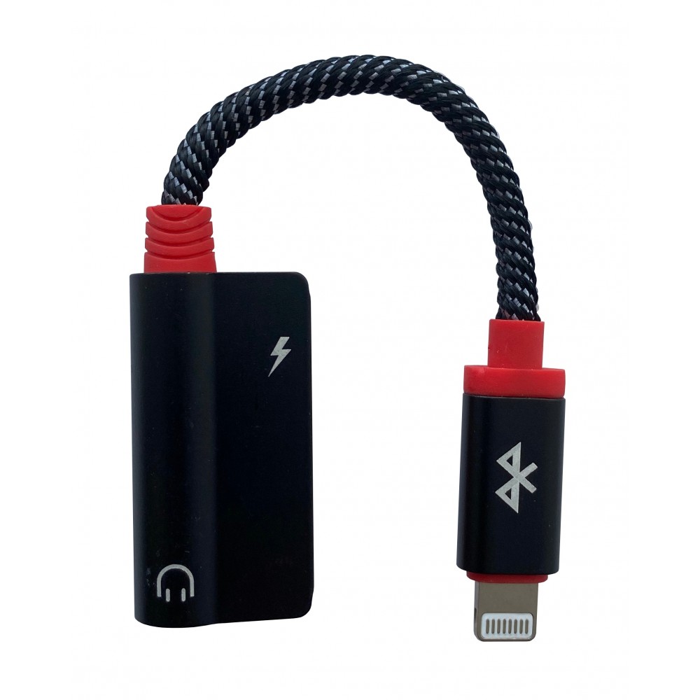 Juodas adapteris bluetooth ADP36 iš Lightning į 3,5mm