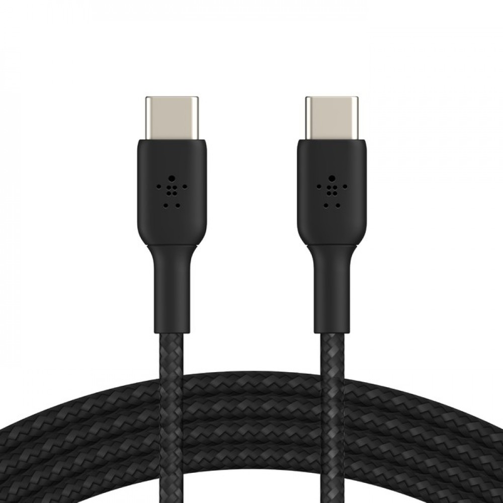 USB kabelis Belkin Boost Charge Braided USB-C to USB-C 1.0m juodas