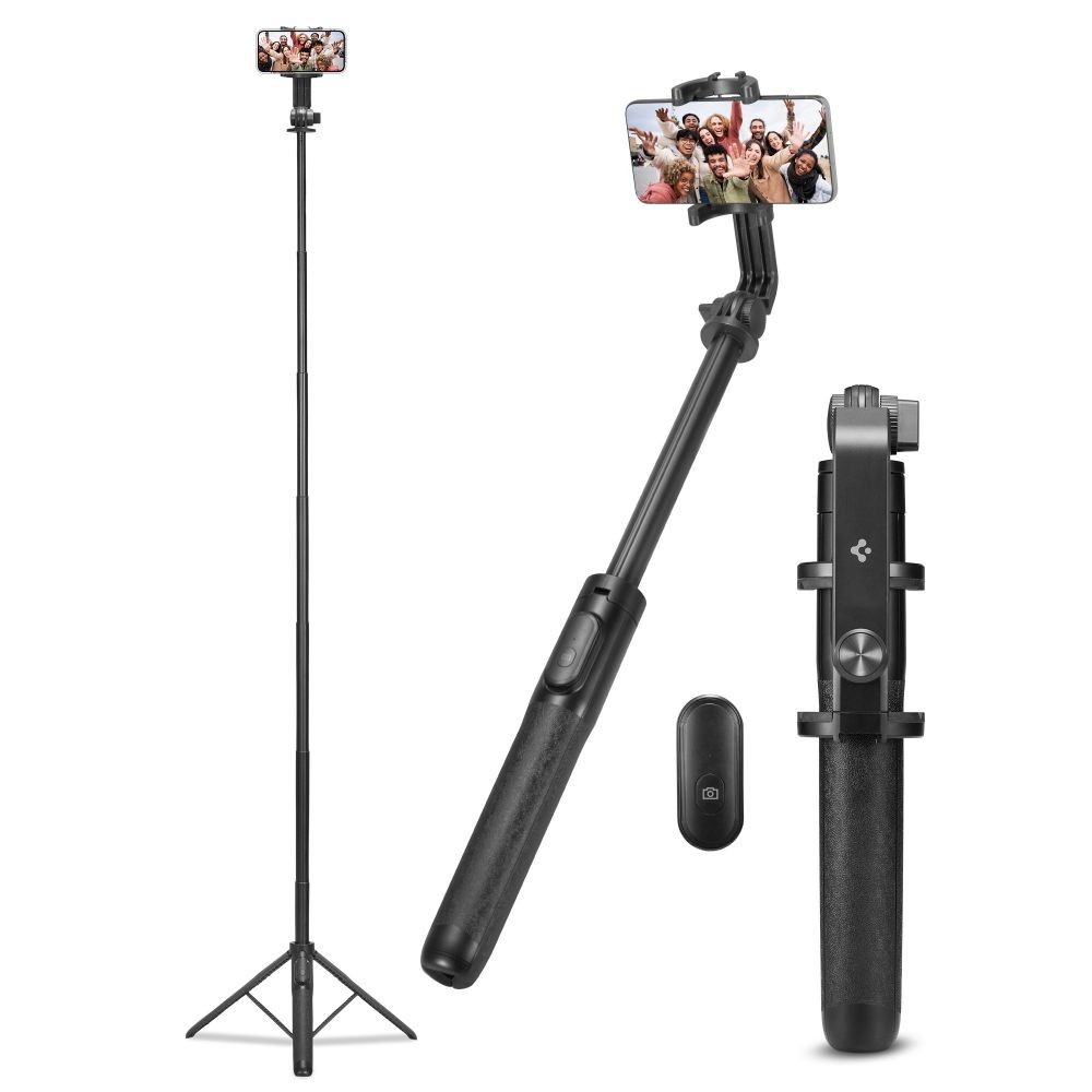 Juoda asmenukių lazda "Spigen S560W Bluetooth Selfie Stick Tripod"