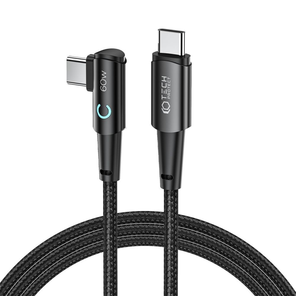 Pilkas kabelis "Tech-Protect Ultraboost ”L” Type-C Cable 60W/6A 200CM