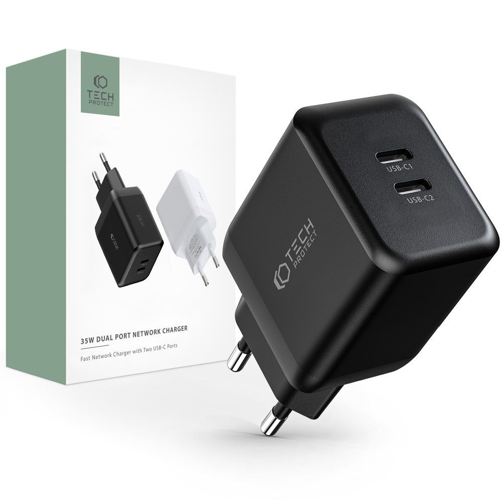 Pakrovėjas-įkroviklis įkroviklis "Tech-Protect C35W 2-Port Network Charger PD35W