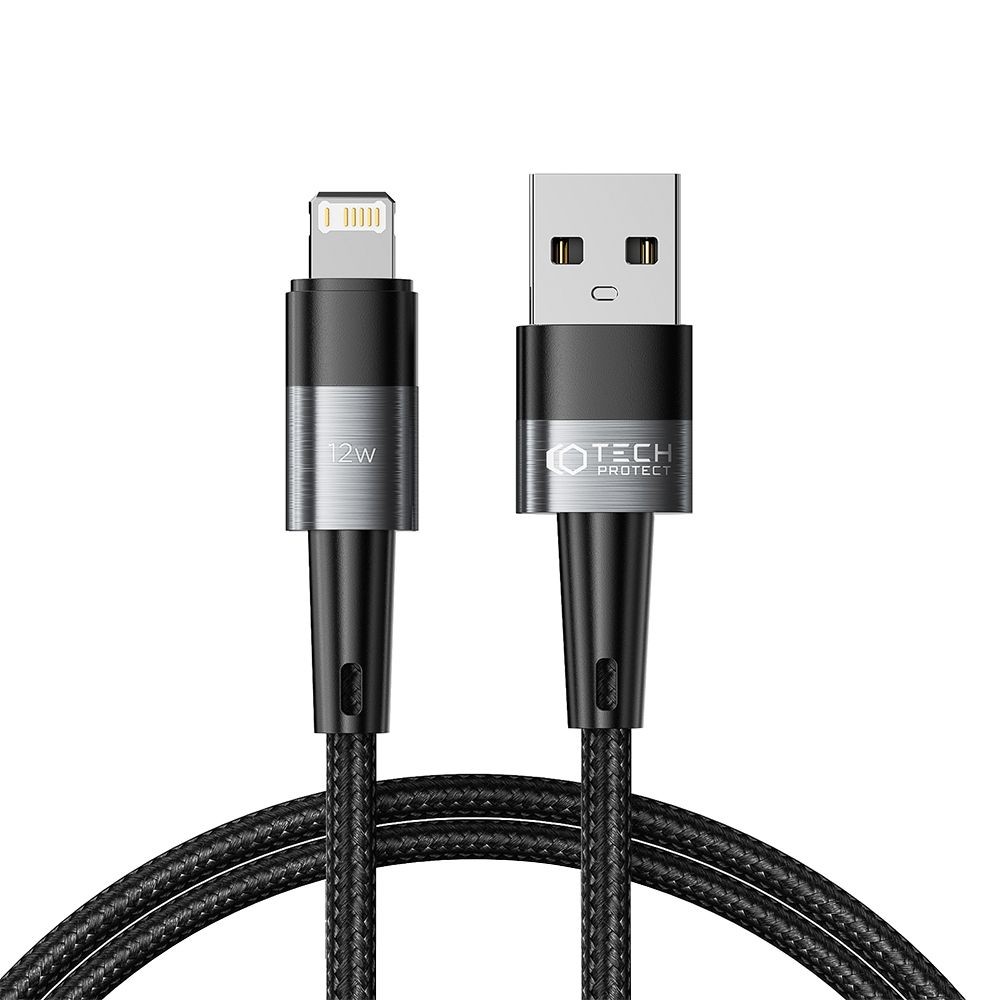 Pilkas USB kabelis "Tech-Protect Ultraboost Lightning Cable 12W/2.4A" 100CM