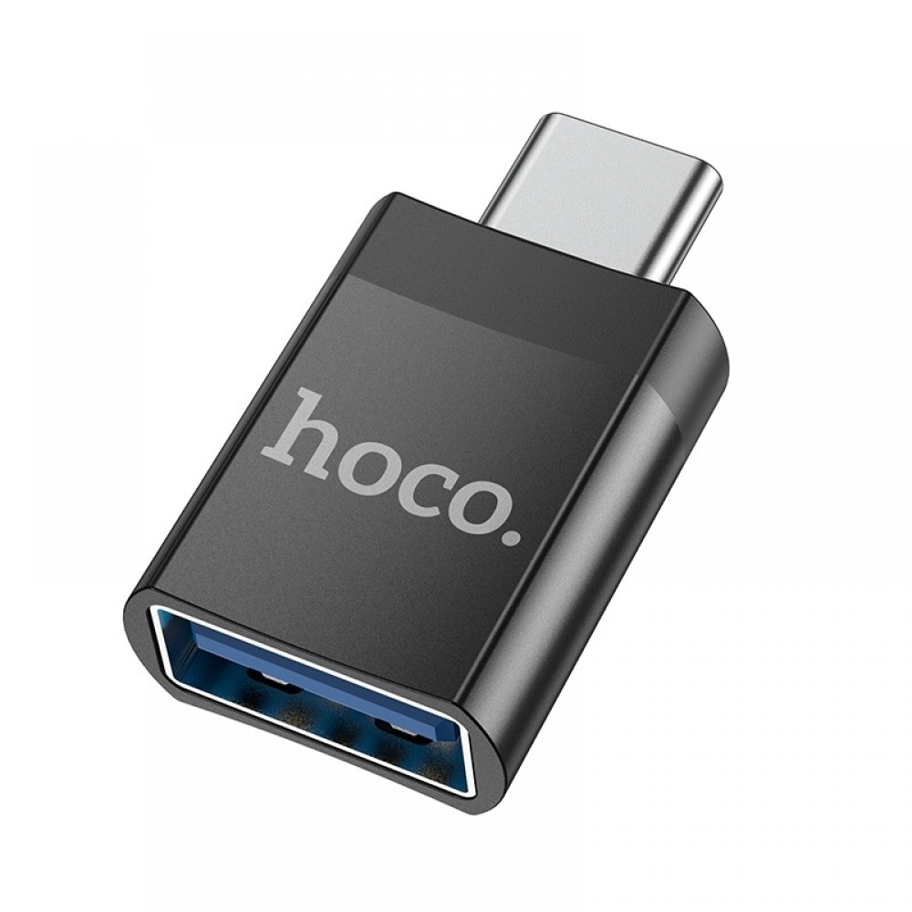 Adapteris Hoco UA17 Type-C to USB-A juodas