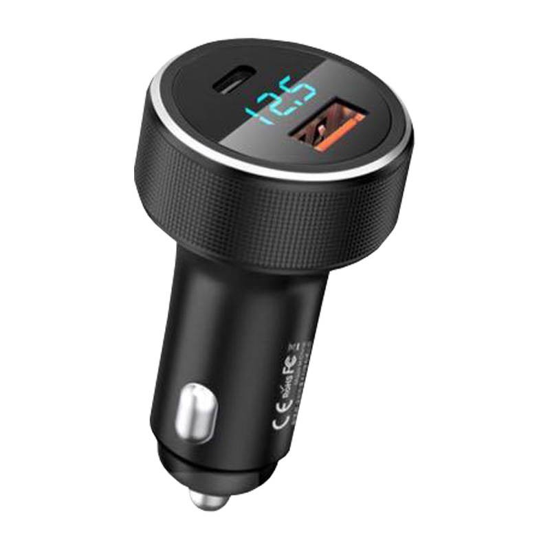 Automobilinis įkroviklis USB, USB-C "Remax RCC215", 58,5 W (juodas)