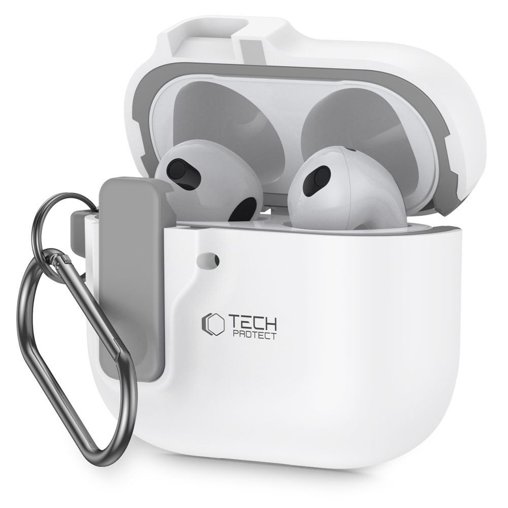 Baltas dėklas "Tech-Protect Slim Hook" skirtas Apple Airpods 4