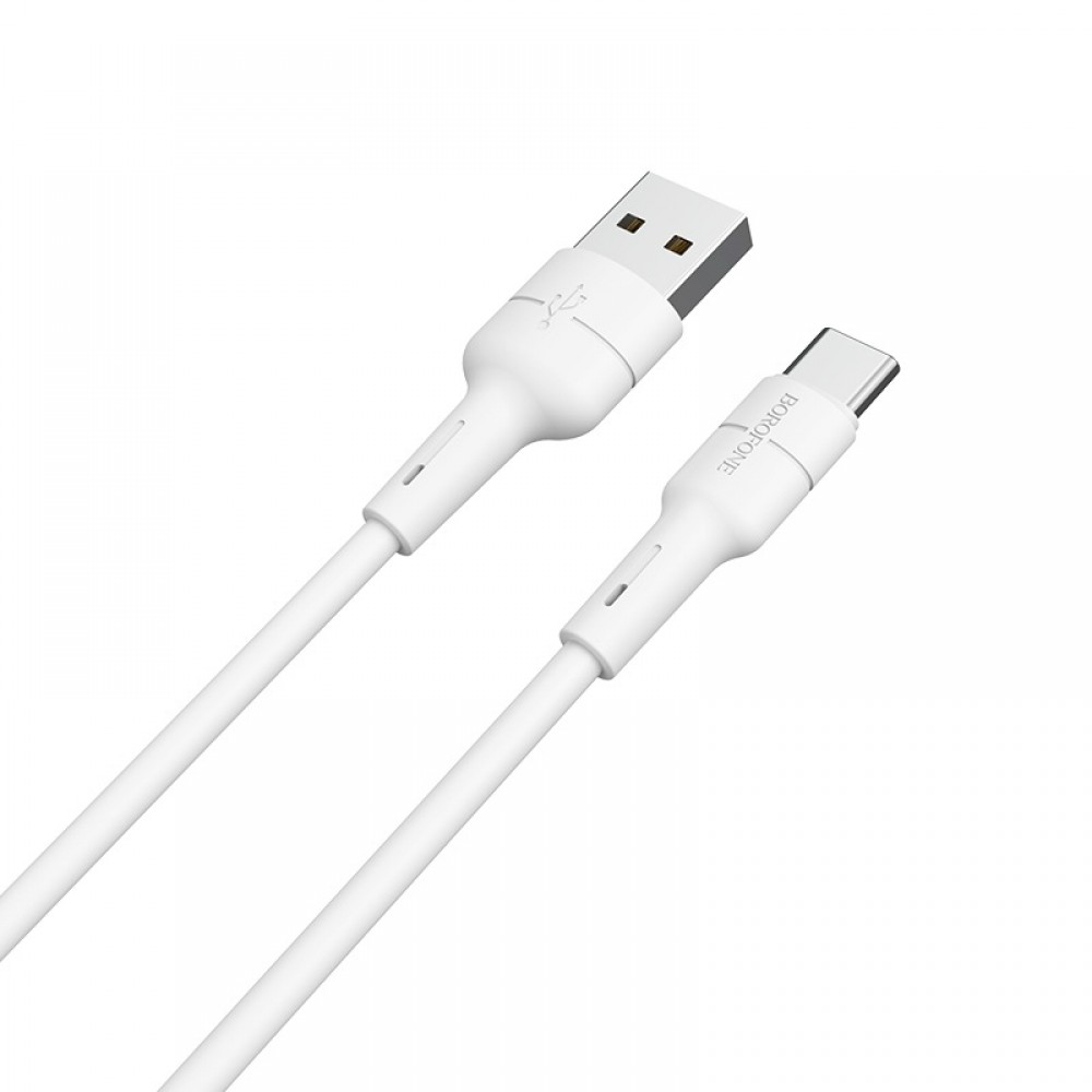 Silikoninis baltas USB kabelis Borofone BX30 Type-C 1.0m