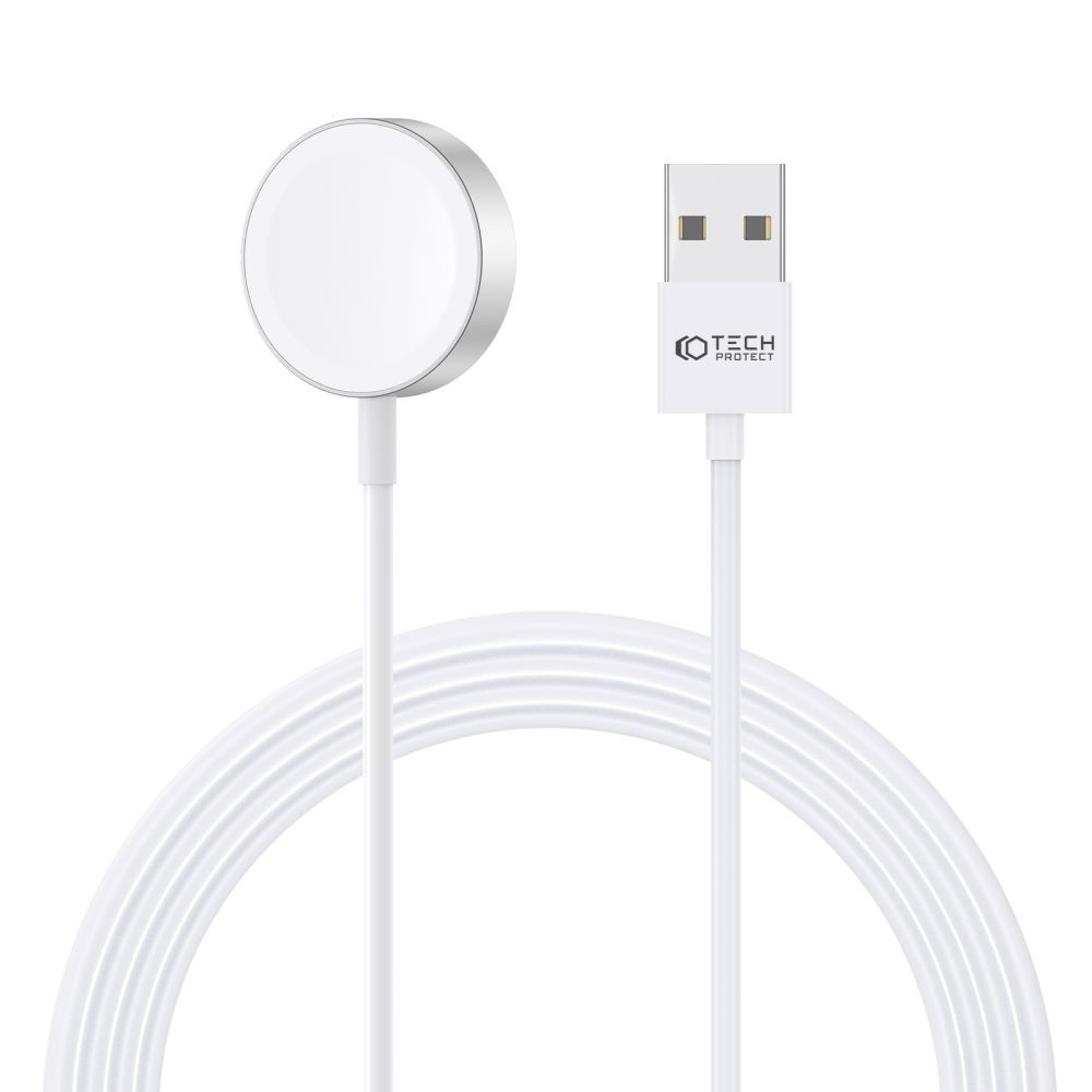 Baltas laikrodžio įkroviklis Tech-Protect "Ultraboost Magnetic Charging Cabel - USB " ( 120cm ) skirtas Apple Watch