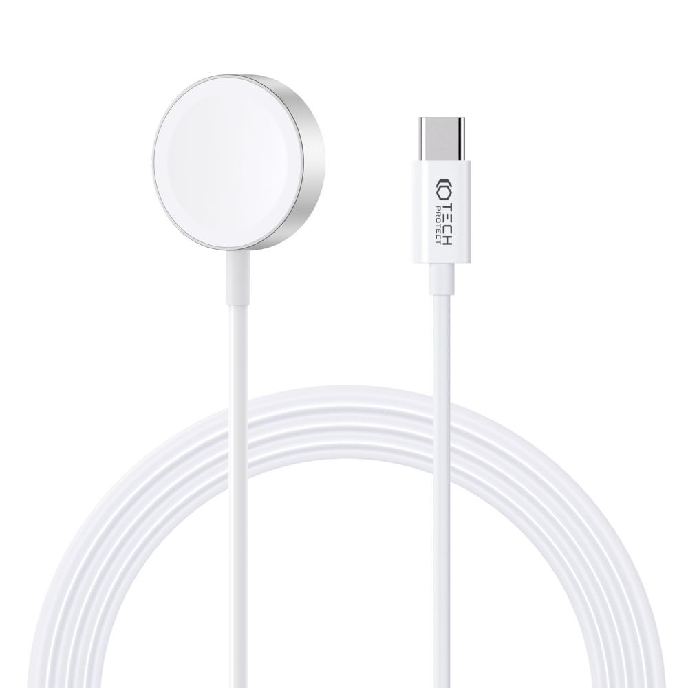 Baltas laikrodžio įkroviklis "Tech-Protect Ultraboost Magnetic Charging Cabel TYPE-C" ( 120cm.) skirtas Apple Watch