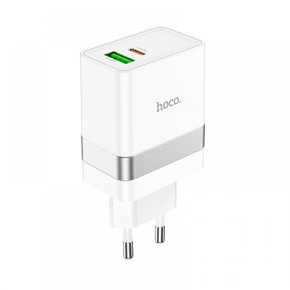 Pakrovėjas - Įkroviklis Hoco N21 USB-A / Type-C PD30W+QC3.0 baltas