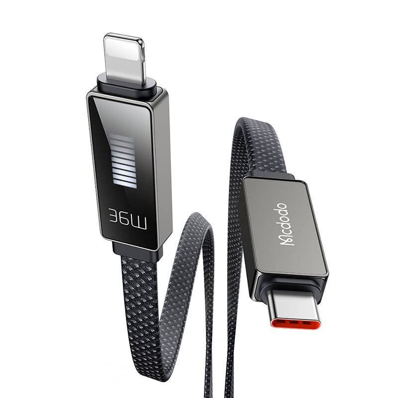 Kabelis Mcdodo CA-4960 USB-C į "Lightning" su ekranu 1,2 m (juodas)