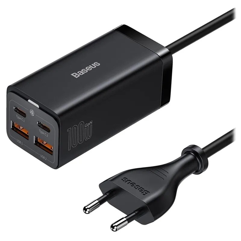 Įkroviklis Baseus GaN3 Pro 100W 2xUSC-C/2xUSB-A juodas CCGP000101