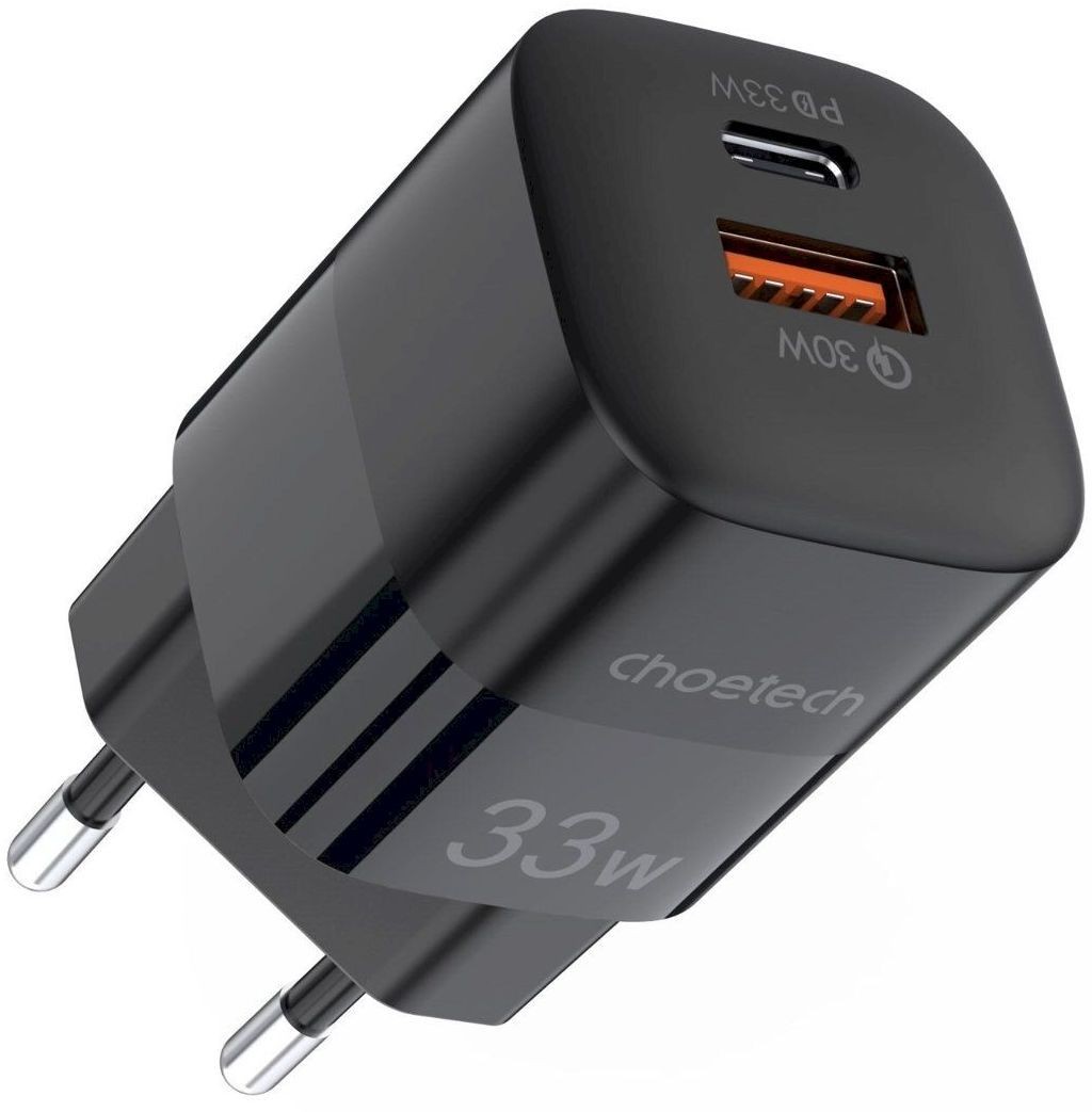 Įkroviklis Choetech PD5006 33W USB-C/USB-A juodas