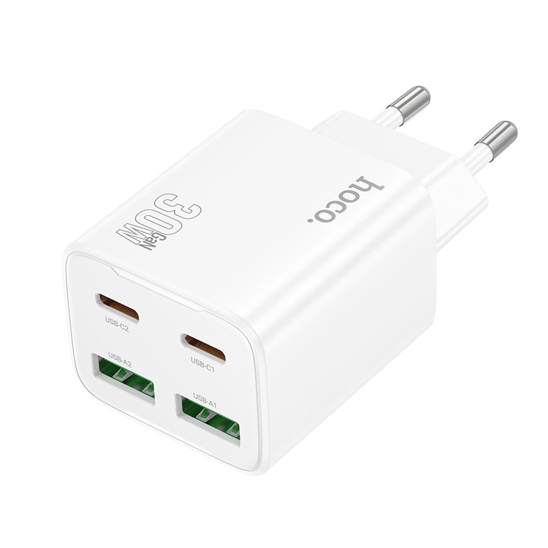 Įkroviklis Hoco N56 30W GaN 2xUSB-C/2xUSB-A baltas