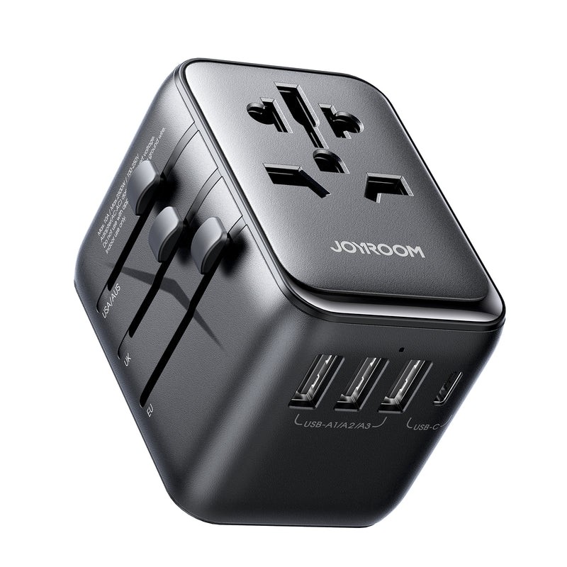 Universalus kelioninis įkroviklis Joyroom JR-TCW01 15W 3xUSB-A/USB-C juodas