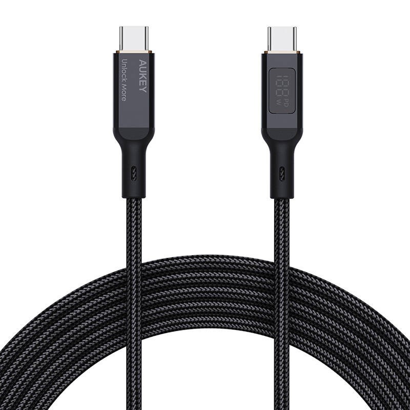 USB-C į USB-C kabelis "Aukey CB-MCC102", 100 W, 1,8 m (juodas)