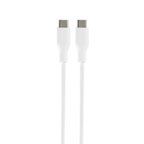 Mob. telefono kabelis DELTACO USB 2.0 "C-C", 60W, 1m, pintas, baltas / IPLH-1010