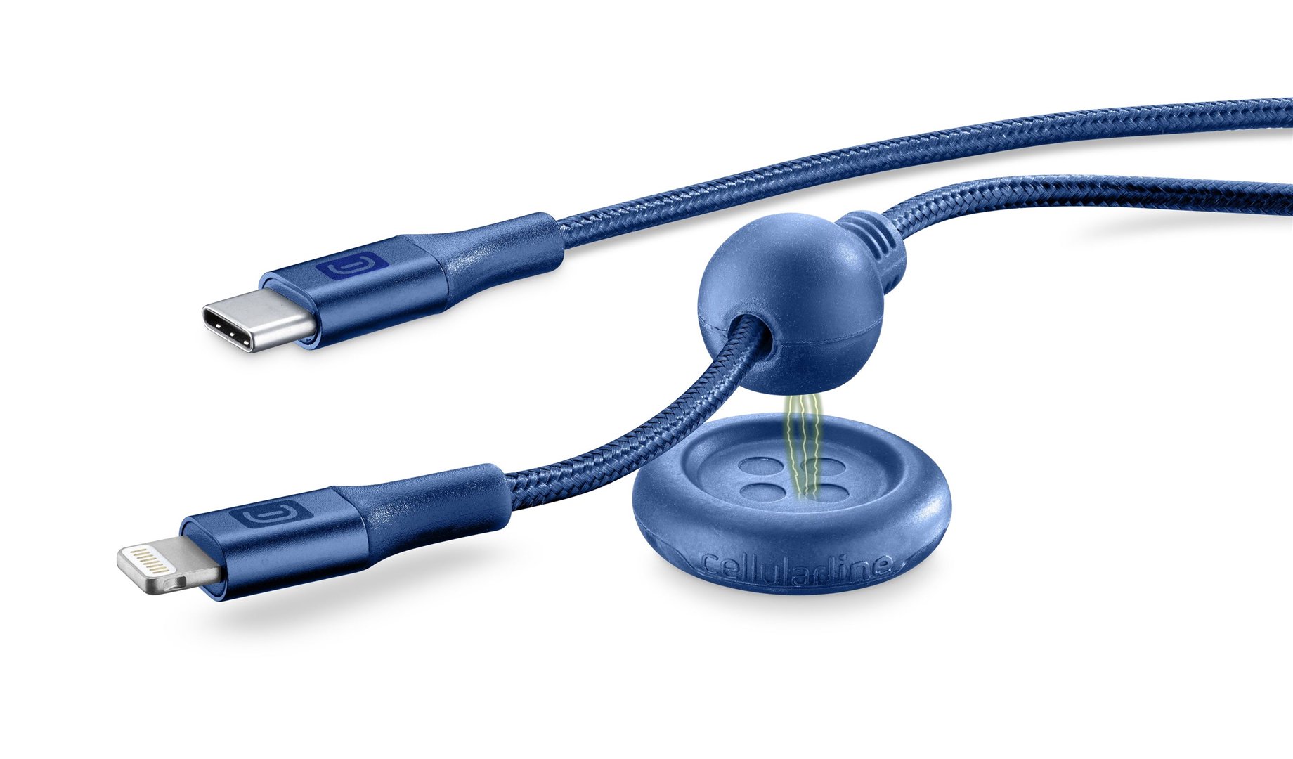 Kabelis CELLULARLINE DATA USB-C to Lightning 1,5m, mėlynas