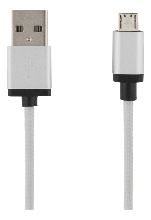 Mob. telefono kabelis DELTACO USB 2.0 "A-micro B", 2.0m, sidabrinis / MICRO-115F