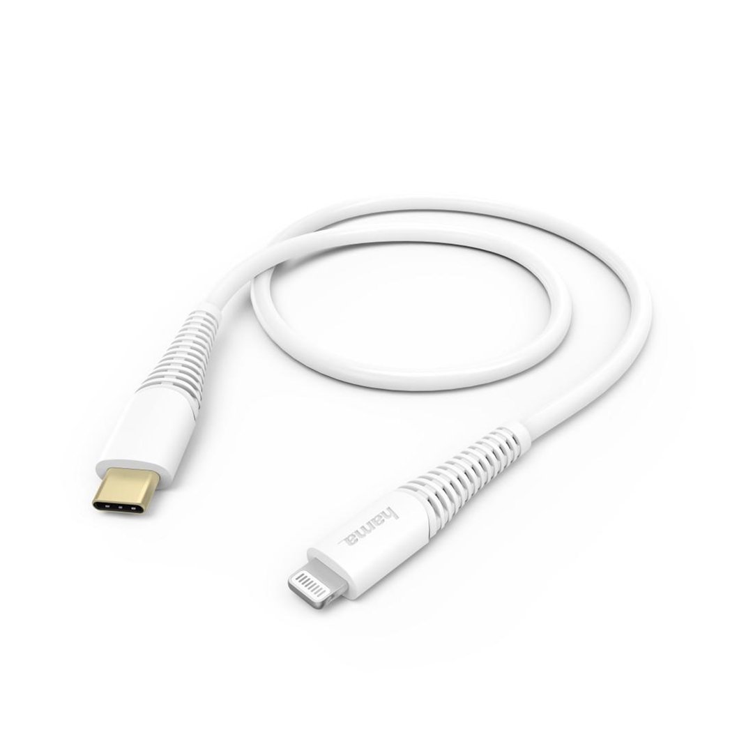 Hama 00183309 Fast Charging/Data Cable, USB-C - Lightning 1.5m, White