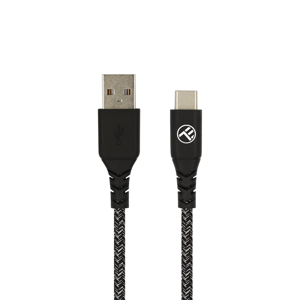 Mob.telefono kabelis Tellur Green Data USB to Type-C 3A 1m nylon black