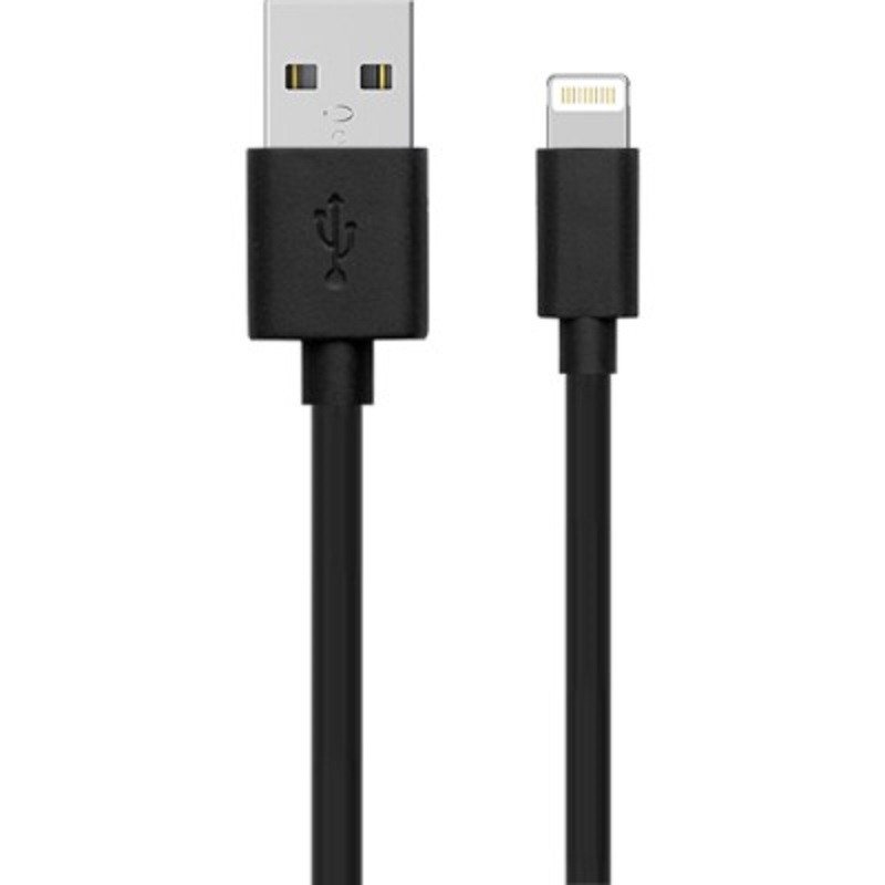 USB Lightning 2.4A 1m Kabelis WOW Juodas