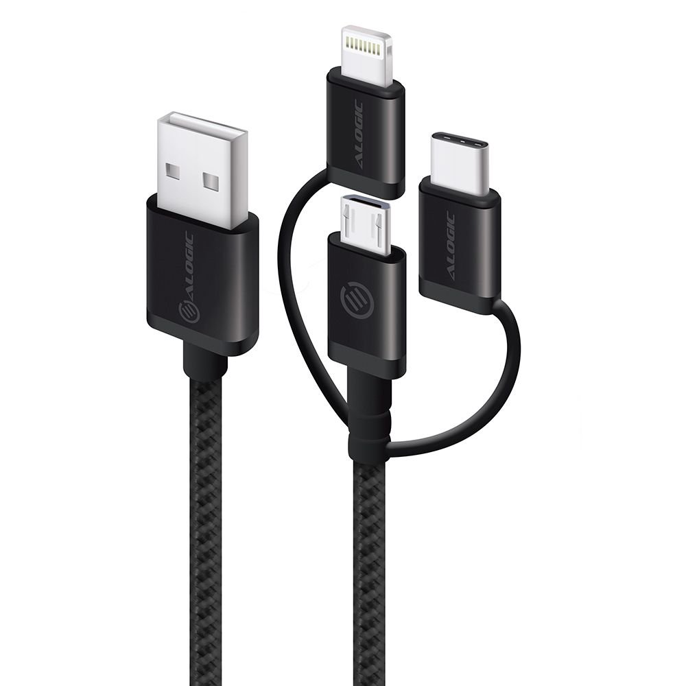 Krovimo laidas ALOGIC 3-in-1 Charge & Sync Combo Cable MU23T1-030BLK