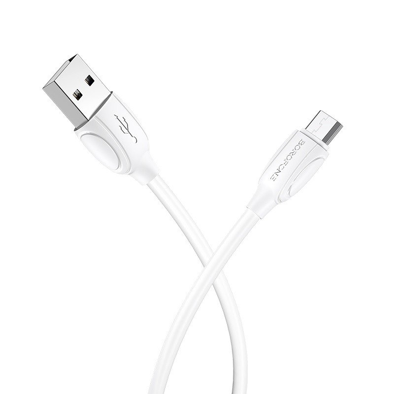 USB kabelis Borofone BX19 USB-A to MicroUSB 1.0m baltas