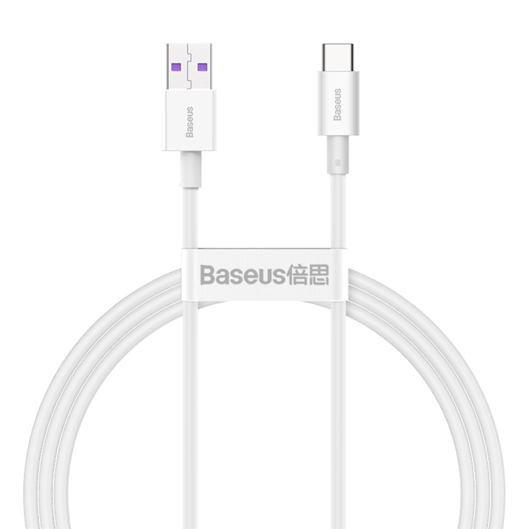 Kabelis BASEUS USB2.0 A kištukas - USB C 66W 1.0m baltas Superior serijos