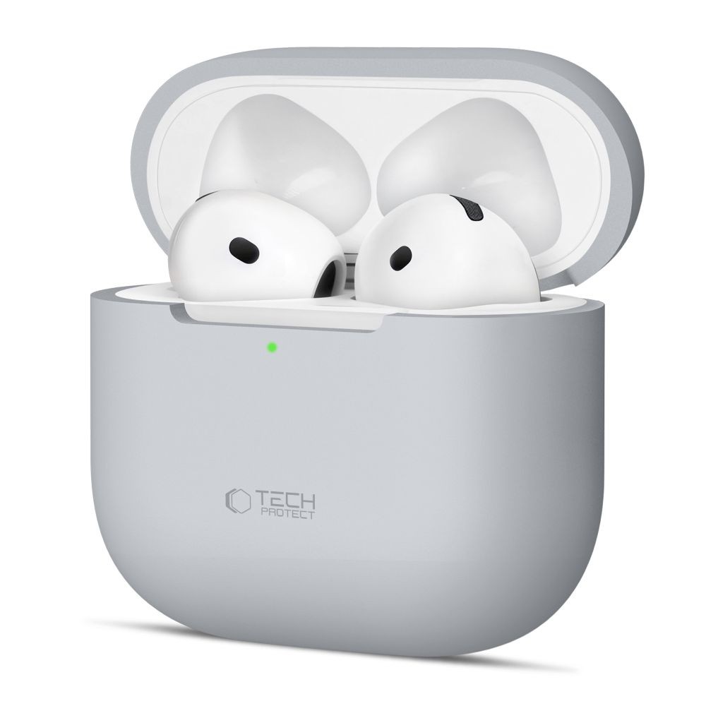 Pilkas ausinių dėklas "Tech-Protect Silicone" skirtas Apple Airpods 4