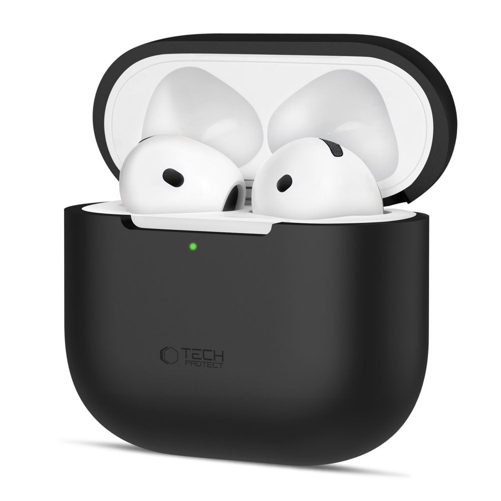 Juodas ausinių dėklas "Tech-Protect Silicone" skirtas Apple Airpods 4