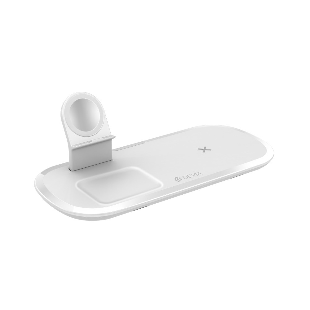 Įkroviklis belaidis Devia 3in1 Smart Phone, Apple Watch, Airpods baltas
