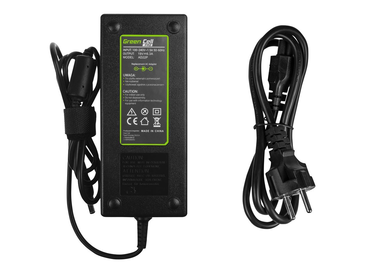 GREENCELL AD22P Power Supply Charger Green Cell PRO 19V 6.3A 120W for Asus G56 G60 K73 K73S K73S