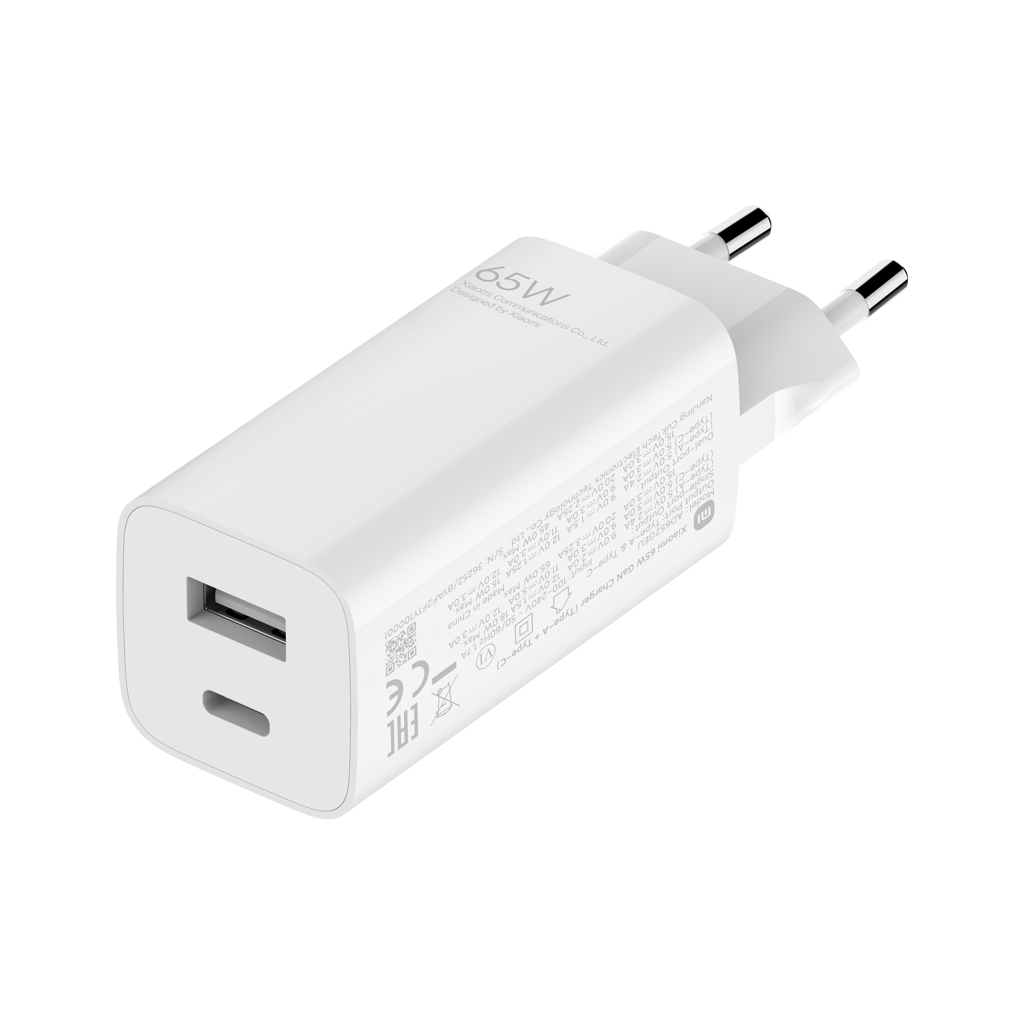 Įkroviklis XIAOMI GaN Type-A + Type-C, 65W