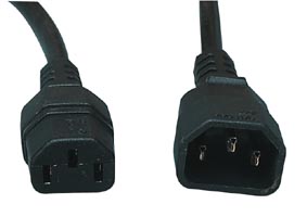 Maitinimo kabelis, ilgiklis su įžeminimu 1.8m 250V (juodas)