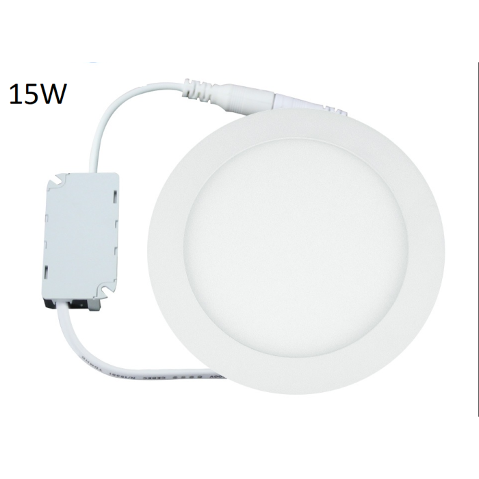 15W LED įmontuojama panelė, apvali (3000K) šiltai balta