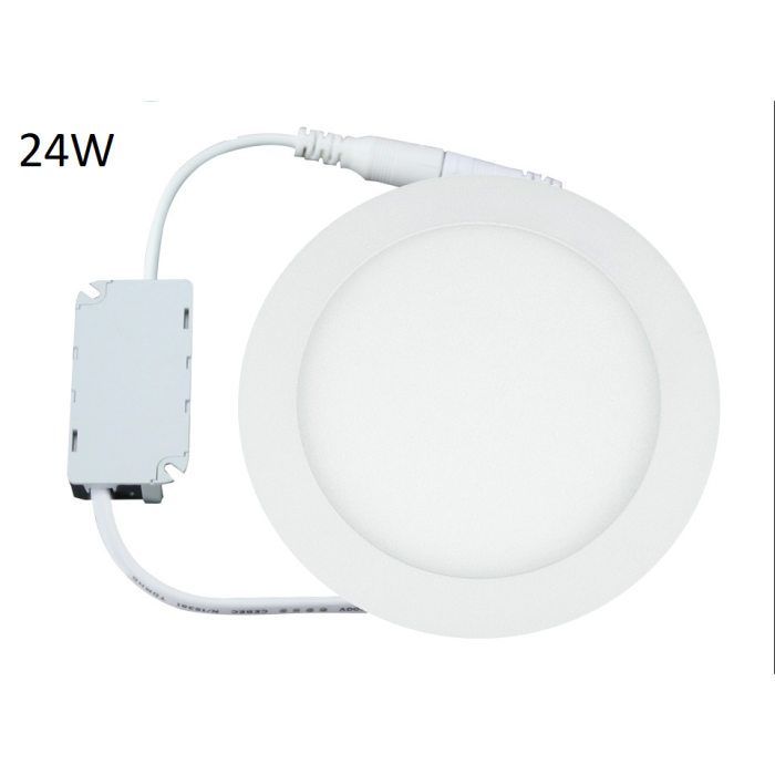 24W LED įmontuojama panelė, apvali (4000K) neutraliai balta