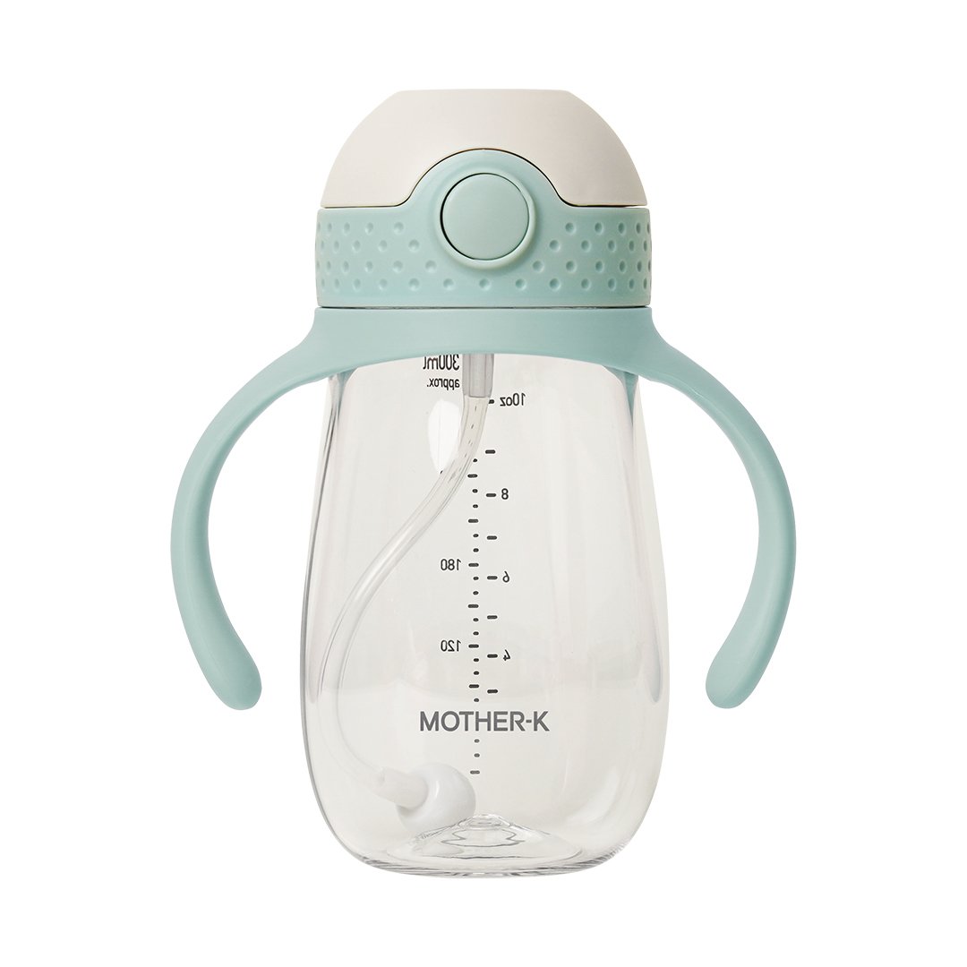 Mother-K HUG tritano gertuvė su šiaudeliu, 300 ml (mint)